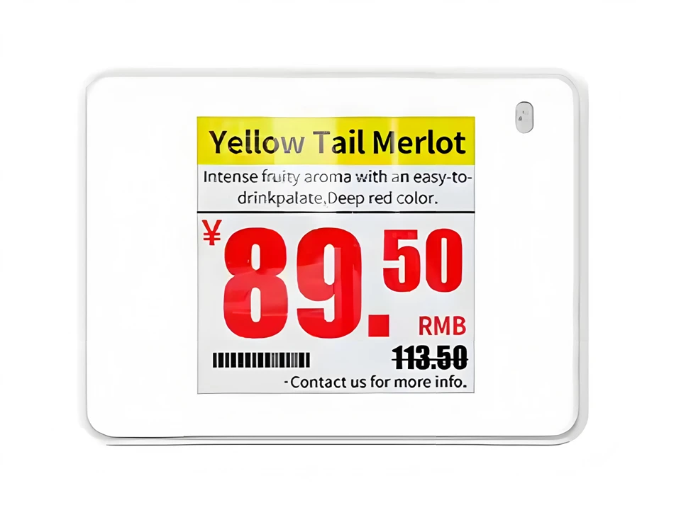 1.54" 4-Color E-Ink Electronic Shelf Label (ESL) with NFC & LED