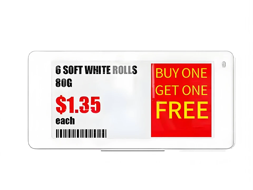2.13" 4-Color E-Ink Digital Price Tag – BLE 5.0 Wireless ESL