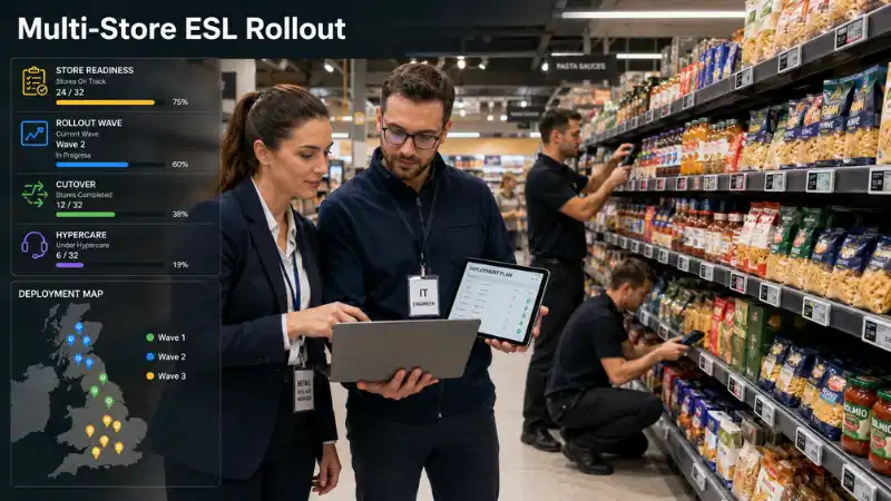 Electronic Shelf Label Rollout Plan for Multi-Store Retail