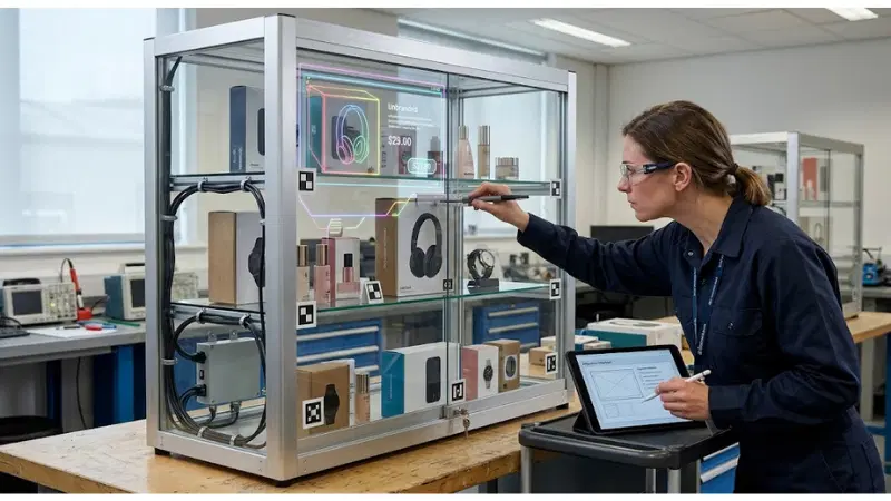 Transparent LCD Cabinet Deflection and Optical Alignment: Shelf Loads, Door S...