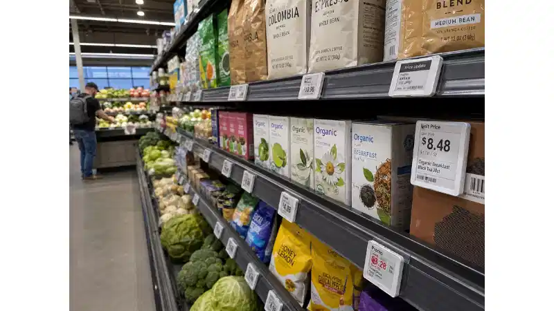 Electronic shelf labels illustrating grocery-store ESL deployment and price accuracy