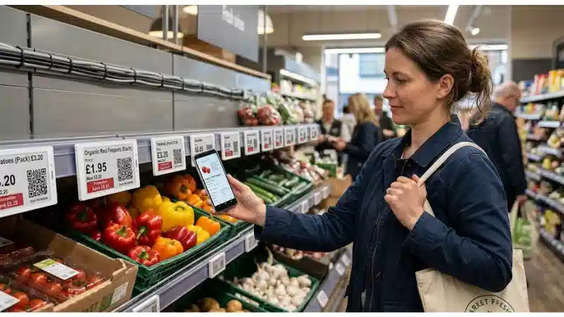 Electronic shelf labels illustrating shopper-facing information clarity and trust
