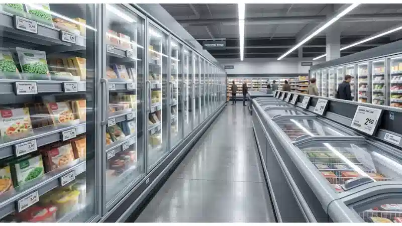 Electronic shelf labels illustrating cold-storage installation and temperature-related reliability