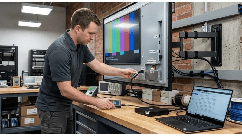 Technical commercial LCD setup for signal-interface and EDID compatibility Technical commercial LCD setup for signal-interface and EDID compatibility