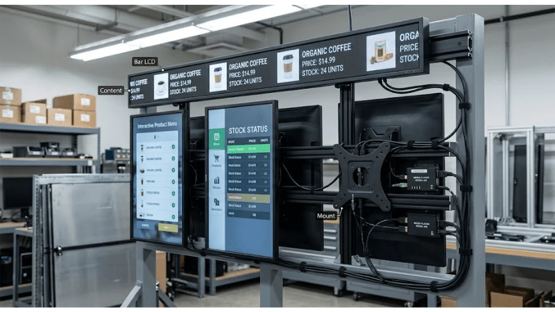 Technical commercial LCD setup for commercial LCD application and operating context