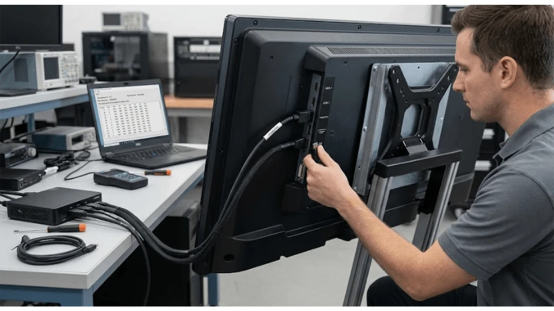 Commercial LCD display illustrating image-retention prevention practices Commercial LCD display illustrating image-retention prevention practices