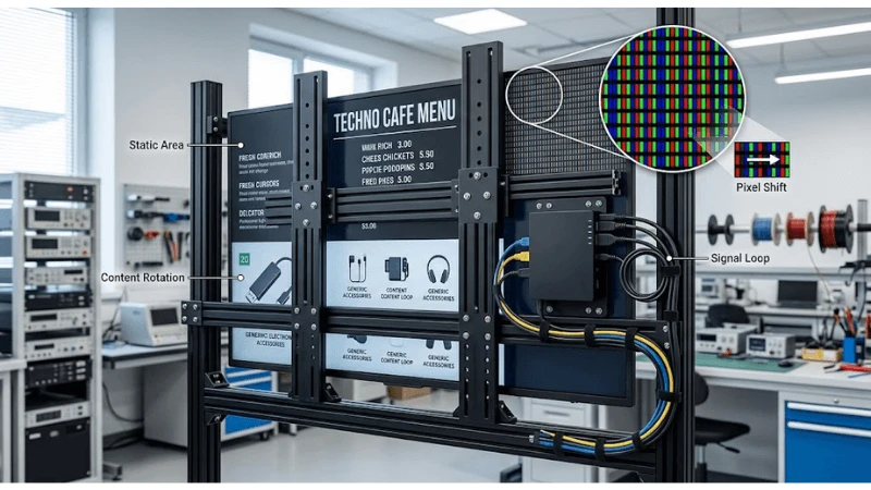 Technical commercial LCD setup for image-retention prevention practices Technical commercial LCD setup for image-retention prevention practices