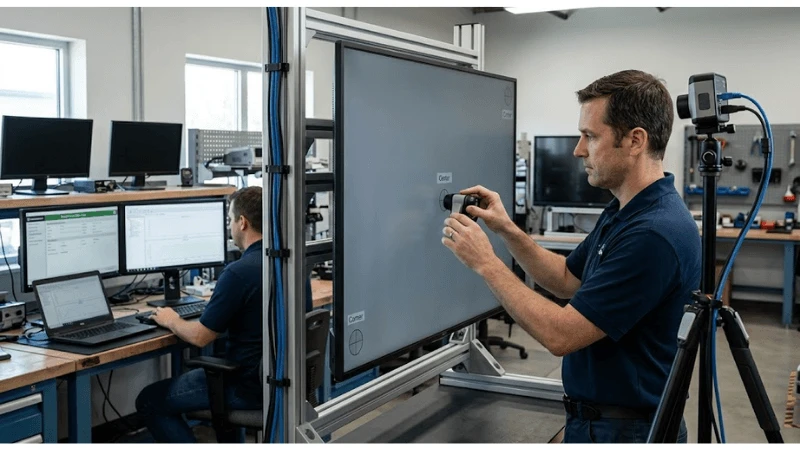 Technical commercial LCD setup for luminance uniformity acceptance testing