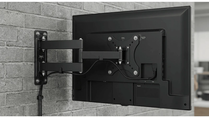 Technical commercial LCD setup for VESA mounting and stress control