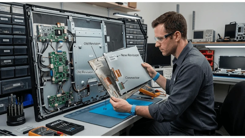 Technical commercial LCD setup for panel revision management and replacement compatibility Technical commercial LCD setup for panel revision management and replacement compatibility