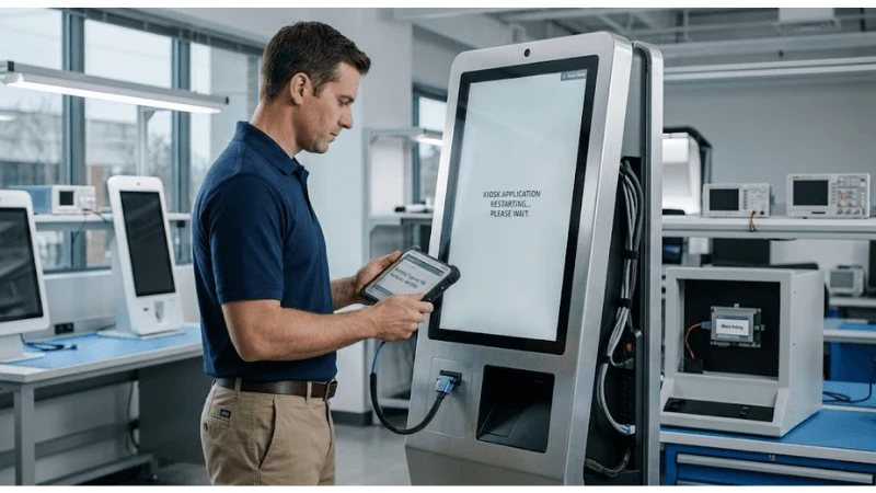 Self-service kiosk illustrating spares and service-level planning