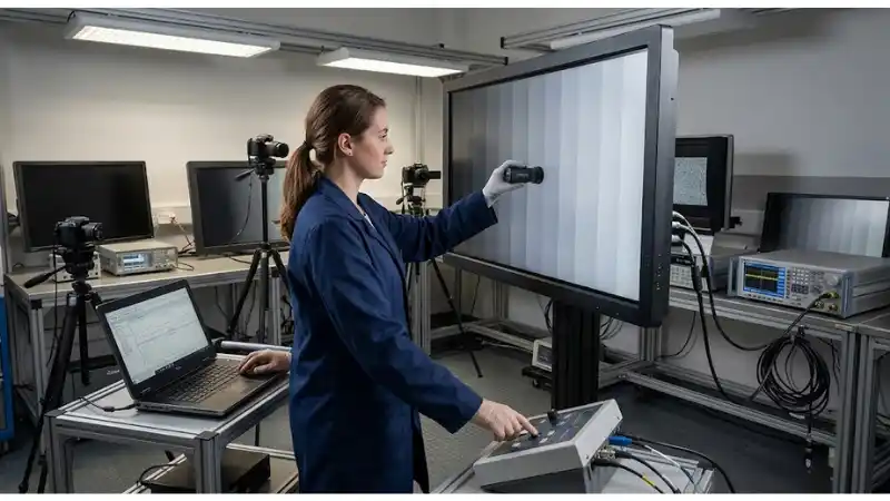 Acceptance testing for stretched LCD signal integrity in a professional engineering workflow