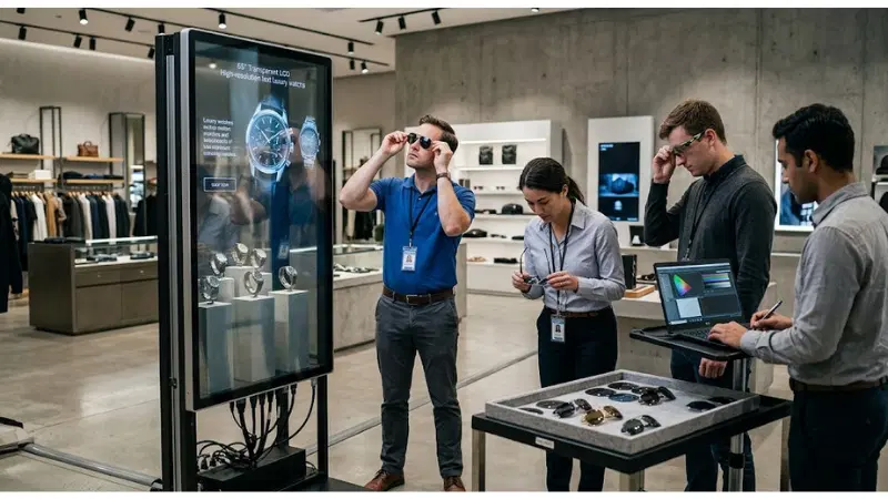 Acceptance testing for transparent LCD polarized sunglasses in a professional engineering workflow