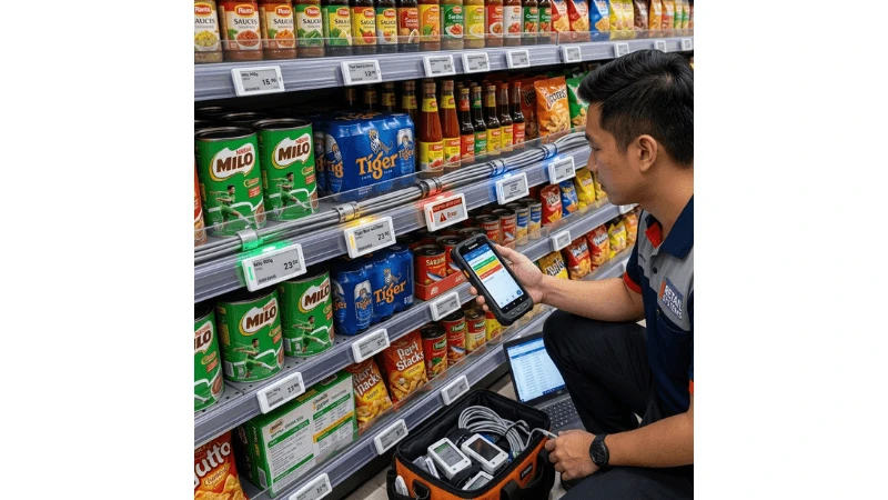 electronic shelf label LED task orchestration in a production-equivalent retail installation electronic shelf label LED task orchestration in a production-equivalent retail installation