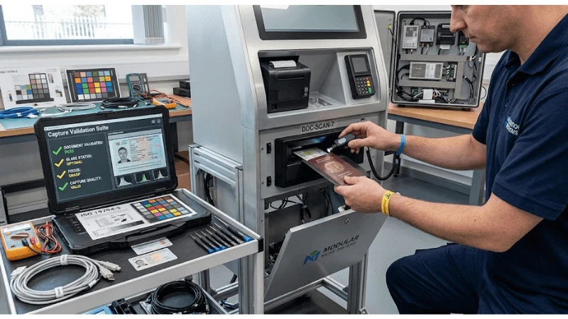  kiosk document scanner integration in a production-equivalent retail installation
