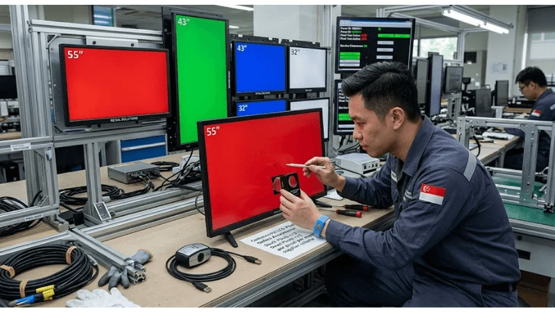commercial LCD pixel defect acceptance in a production-equivalent retail installation commercial LCD pixel defect acceptance in a production-equivalent retail installation