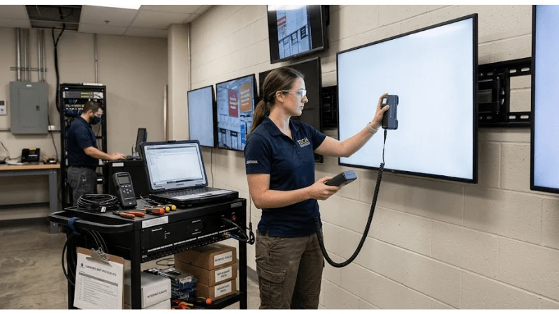 commercial LCD luminance drift monitoring in a production-equivalent retail installation