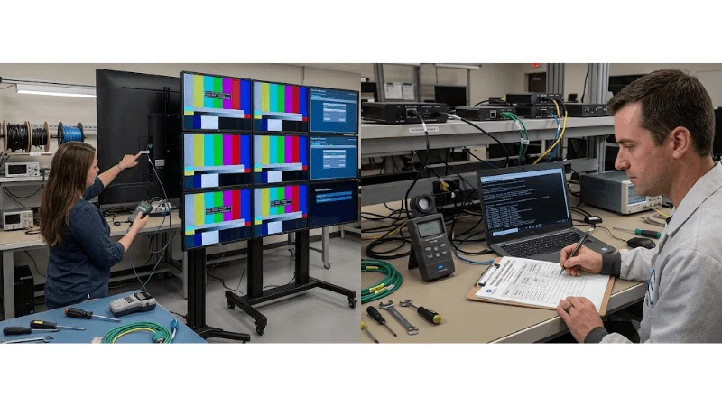 Acceptance testing for commercial LCD RS-232 LAN control commissioning Acceptance testing for commercial LCD RS-232 LAN control commissioning
