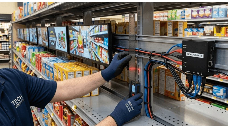 Technical detail showing datum selection for the shelf run and rail straightness and shelf deflection
