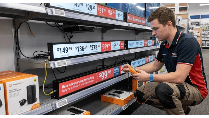 bar LCD ESD grounding in a production-equivalent retail installation