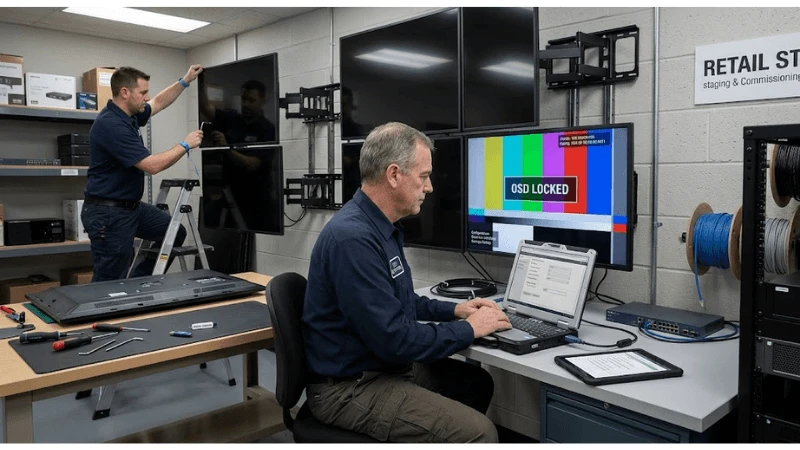 commercial LCD configuration baseline management in a production-equivalent retail installation commercial LCD configuration baseline management in a production-equivalent retail installation