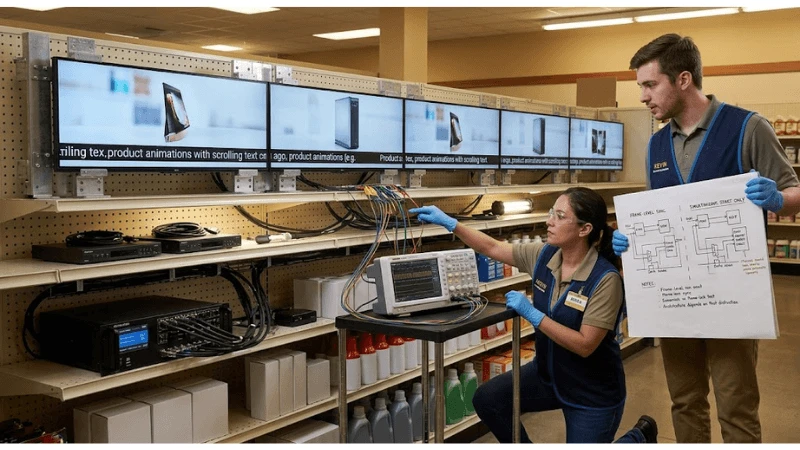 Acceptance testing for bar LCD content synchronization