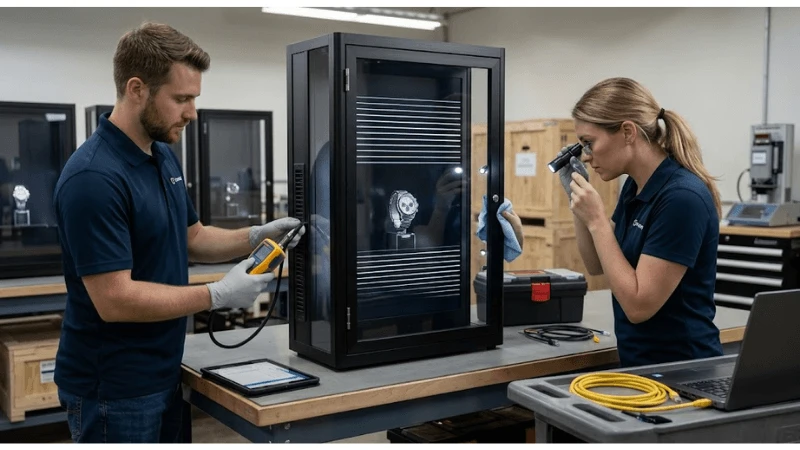 Acceptance testing for transparent LCD internal dust control Acceptance testing for transparent LCD internal dust control