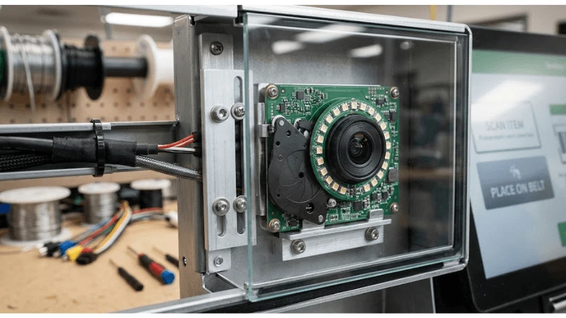 Technical integration detail for kiosk camera module integration