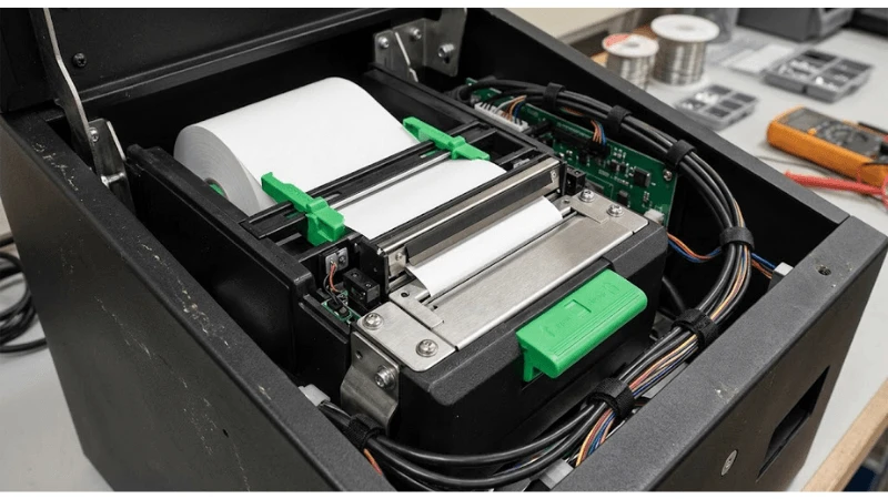 Technical integration detail for kiosk receipt printer jam recovery Technical integration detail for kiosk receipt printer jam recovery