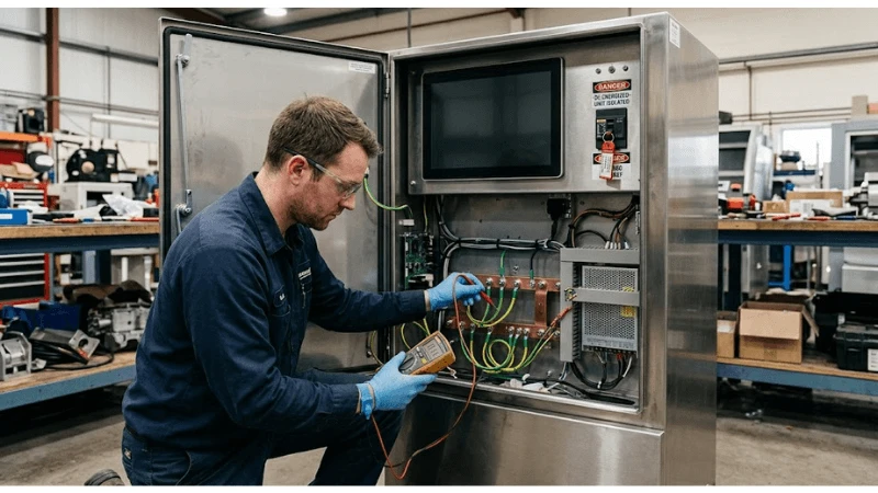kiosk chassis grounding protective bonding in a realistic commercial installation