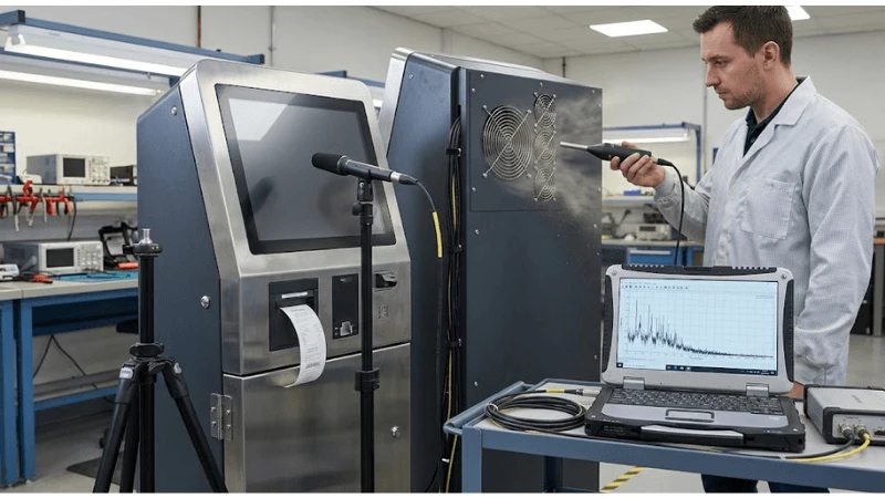 Acceptance testing for kiosk acoustic noise control on production-equivalent equipment Acceptance testing for kiosk acoustic noise control on production-equivalent equipment