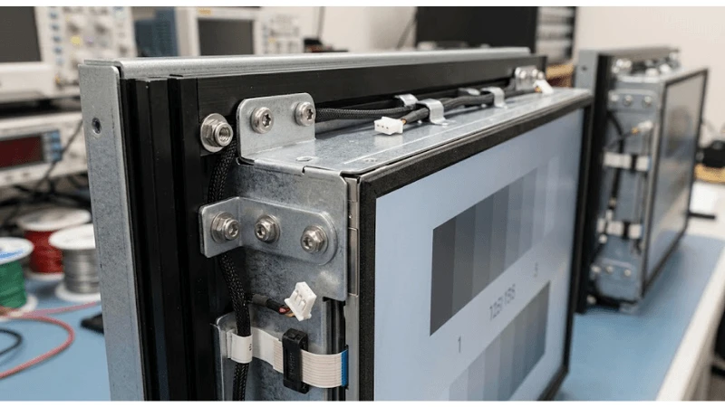 Technical integration detail for commercial LCD mounting flatness bezel stress