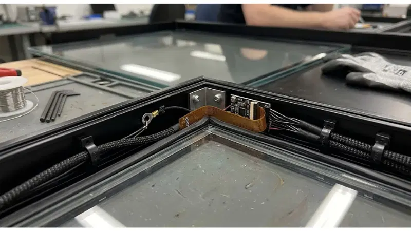 Technical integration detail for transparent LCD thermal expansion glass stress